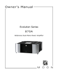 Current Audio AMP-870 Owner`s manual