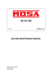 Mosa GE 20 YSX Technical data