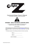 Wright Manufacturing Wright Z 31897 Owner`s manual