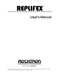 Rocktron REPLIFEX User`s manual