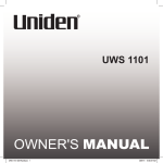 Uniden UWS 1101 Owner`s manual