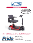 Pride Mobility The Ultimate In Style & Performance Owner`s manual