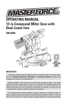 MasterForce 240-0024 Owner`s manual