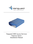Vanguard 3400 Series Installation manual