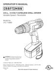 Craftsman 315.113860 Operator`s manual
