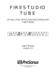 PRESONUS FIRESTUDIO TUBE User`s manual