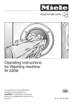 Miele W 2209I Operating instructions