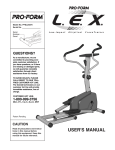 ProForm L.E.X PFEL25070 User`s manual