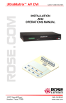 Rose electronics UltraMatrix 8 Instruction manual