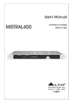 Alto MISTRAL400 User`s manual