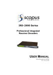 Scopus IRD-2900 Series User manual