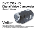 Vivitar DVR 830XHD Owner`s manual