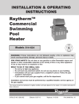 Raypak 514-824 Operating instructions