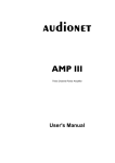 Audionet AMP III User`s manual