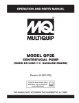 MULTIQUIP QP2E Specifications