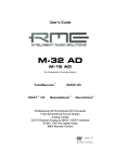 RME Audio M-16 AD User`s guide