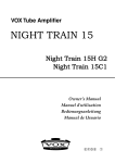 Vox NIGHT TRAIN EFGSJ1 Owner`s manual