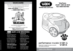 Vax V-091X Instruction manual