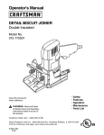 Craftsman 315.175501 Operator`s manual