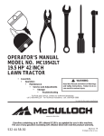 McCulloch MC19542LT Operator`s manual