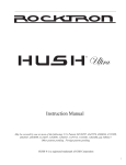 Rocktron HUSH Instruction manual