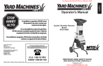 Yard Machines MTD1400K Operator`s manual