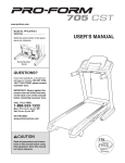 Pro-Form PFTL81910.0 User`s manual