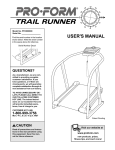 Pro-Form PFHK99900 User`s manual