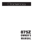 Bryston 875Z Owner`s manual