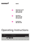 Memmert UE 800 Operating instructions