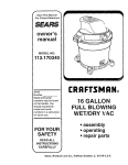 Craftsman 113.170340 Owner`s manual