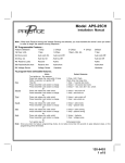 Audiovox Prestige AS-9256 Installation manual