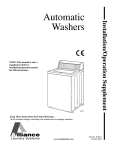 ALLIANCE Automaatic washer Specifications