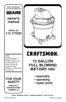 Craftsman 113.177825 Owner`s manual