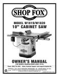 Woodstock SHOP FOX W1820 Specifications