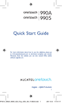 Alcatel One Touch 990 User manual