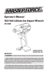Master-force 252-8036 Operator`s manual