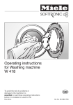 Miele SOFTTRONIC W 1215 Operating instructions