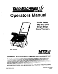 MTD E150 Operator`s manual