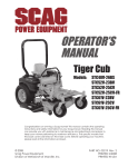 Scag Power Equipment SMWC-52V Operator`s manual