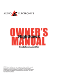 Cary Audio Design Nighthawk Owner`s manual