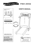 ProForm 765 I Treadmill User`s manual