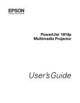 Epson 1810p - PowerLite XGA LCD Projector User`s guide