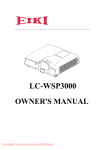 Eiki LC-WSP3000 Owner`s manual