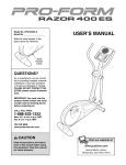 Pro-Form RAZOR 400 ES User`s manual