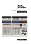 Mackie MCU Pro Owner`s manual