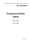 Motorola GM340 User guide