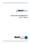 Multitech MT5634ZPW-PCI Owner`s manual