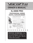 VocoPro KJM-7900 PRO Owner`s manual