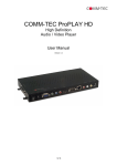 Comm-Tec ProPLAY HD User manual